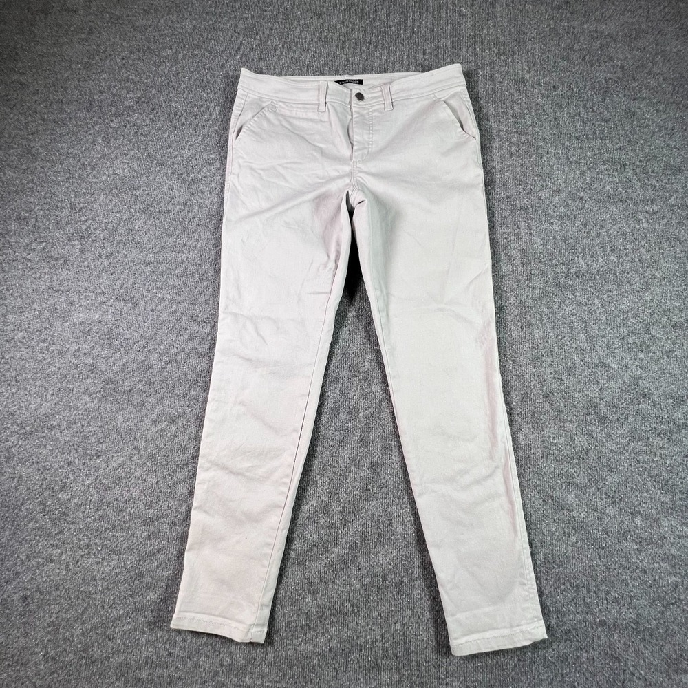 41 Hawthorn Khakis Pant Women's 12 Gray Cotton Straight Workwear Utility Stretch